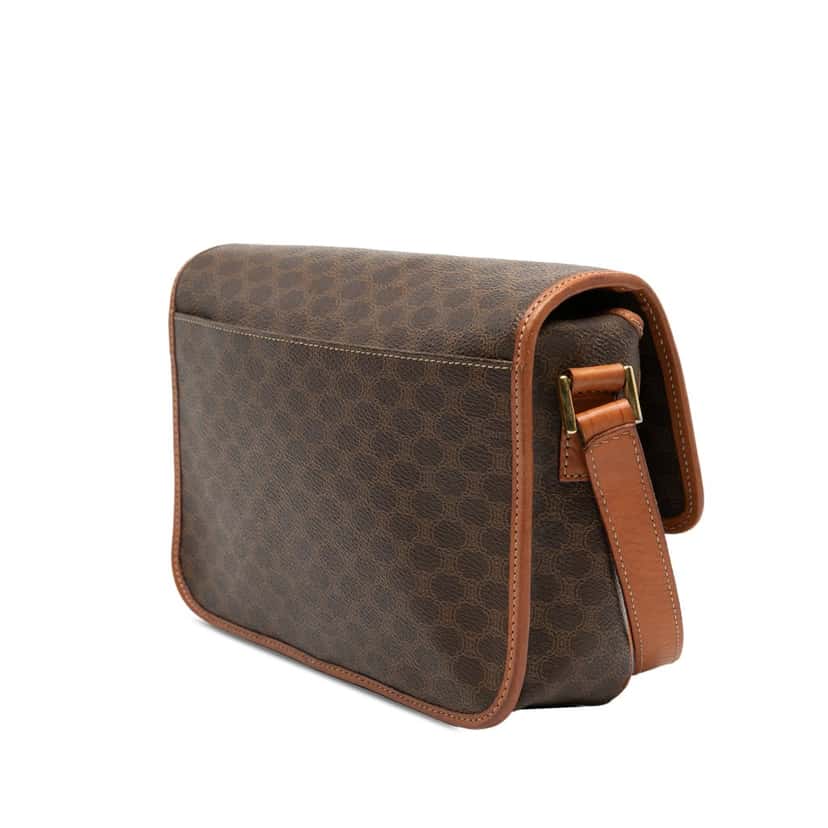 Celine Macadam Coated Canvas Crossbody Brown Very good condition - Back View