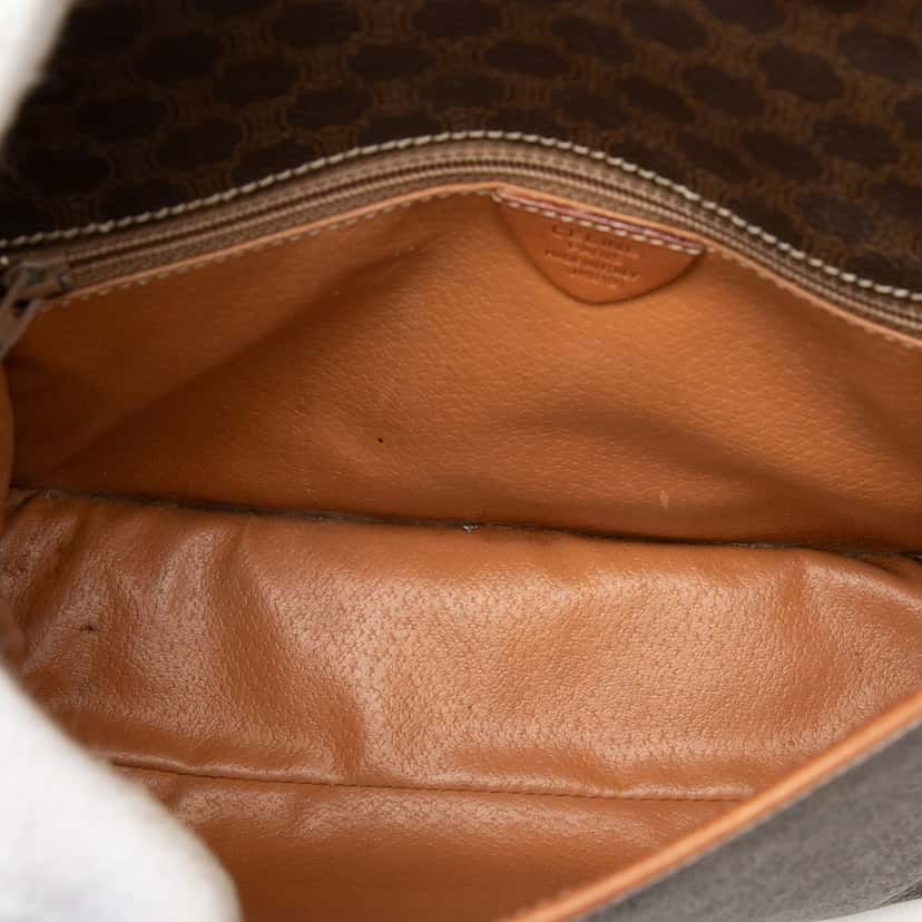 Celine Macadam Coated Canvas Crossbody Brown Very good condition - Model View