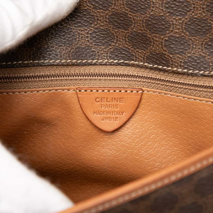 Celine Macadam Coated Canvas Crossbody Brown Very good condition - Box View
