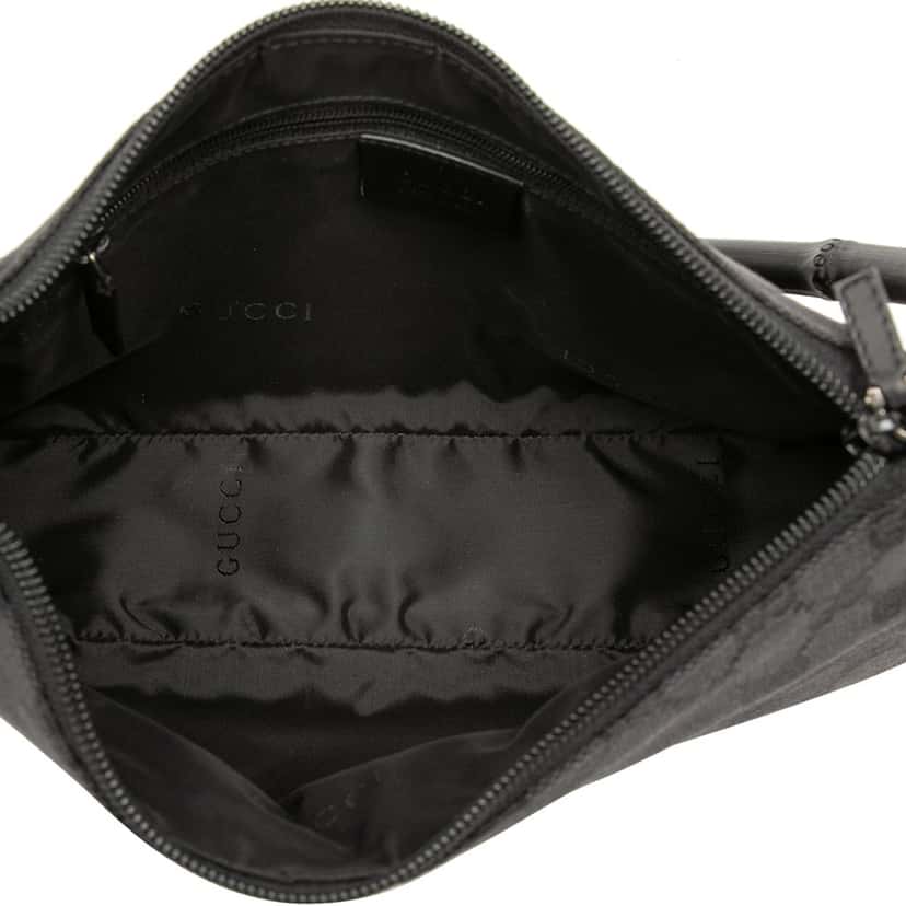 Gucci GG Canvas Bamboo Handbag Black Very good condition - Model View