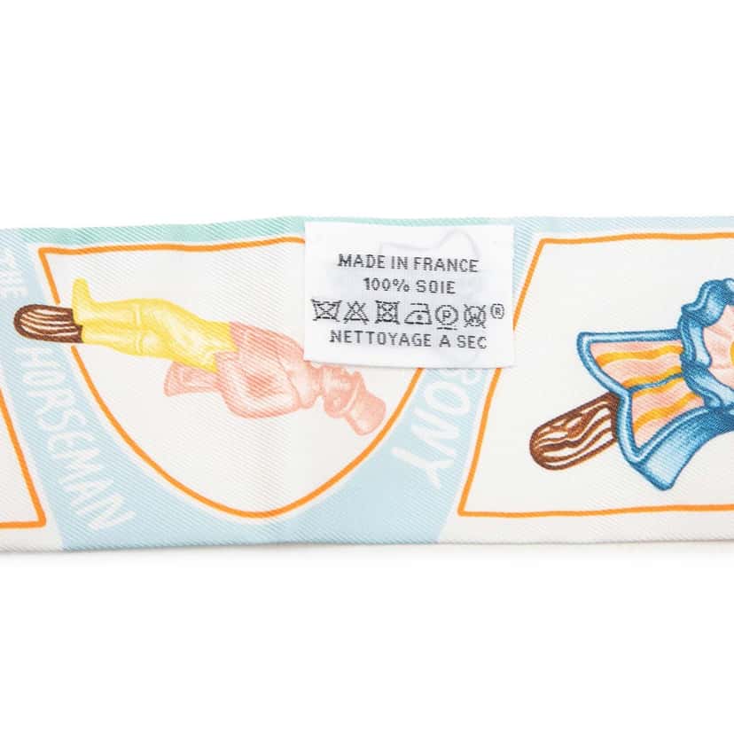 Hermès Funny Ice Cream Silk Twilly Scarf Blue Very good condition - Model View