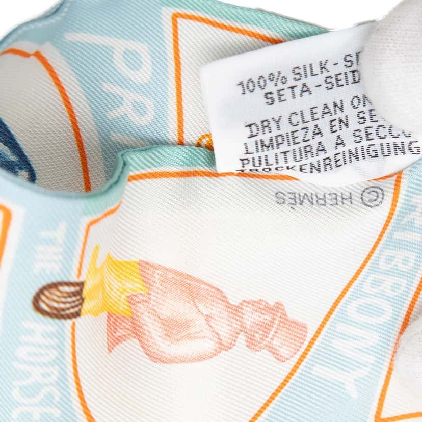 Hermès Funny Ice Cream Silk Twilly Scarf Blue Very good condition - Box View