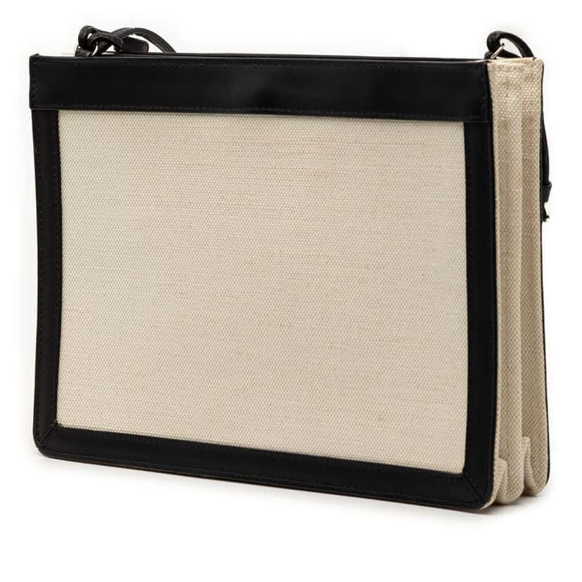 Balenciaga Canvas Navy Pochette Crossbody Brown Very good condition - Back View