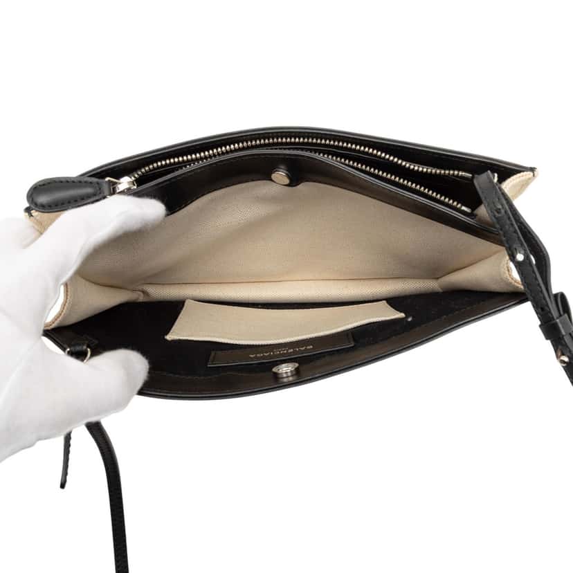 Balenciaga Canvas Navy Pochette Crossbody Brown Very good condition - Model View