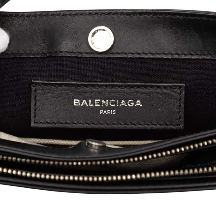 Balenciaga Canvas Navy Pochette Crossbody Brown Very good condition - Box View