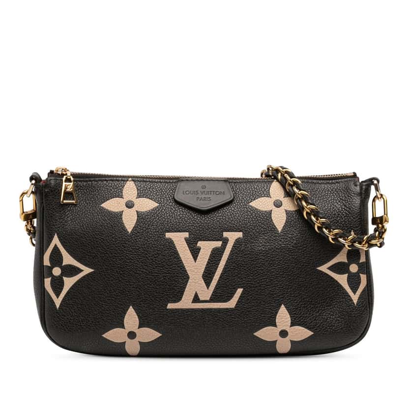 Louis Vuitton Monogram Giant Empreinte Bicolor Multi Pochette Accessoires Black Leather Very good condition - Front View