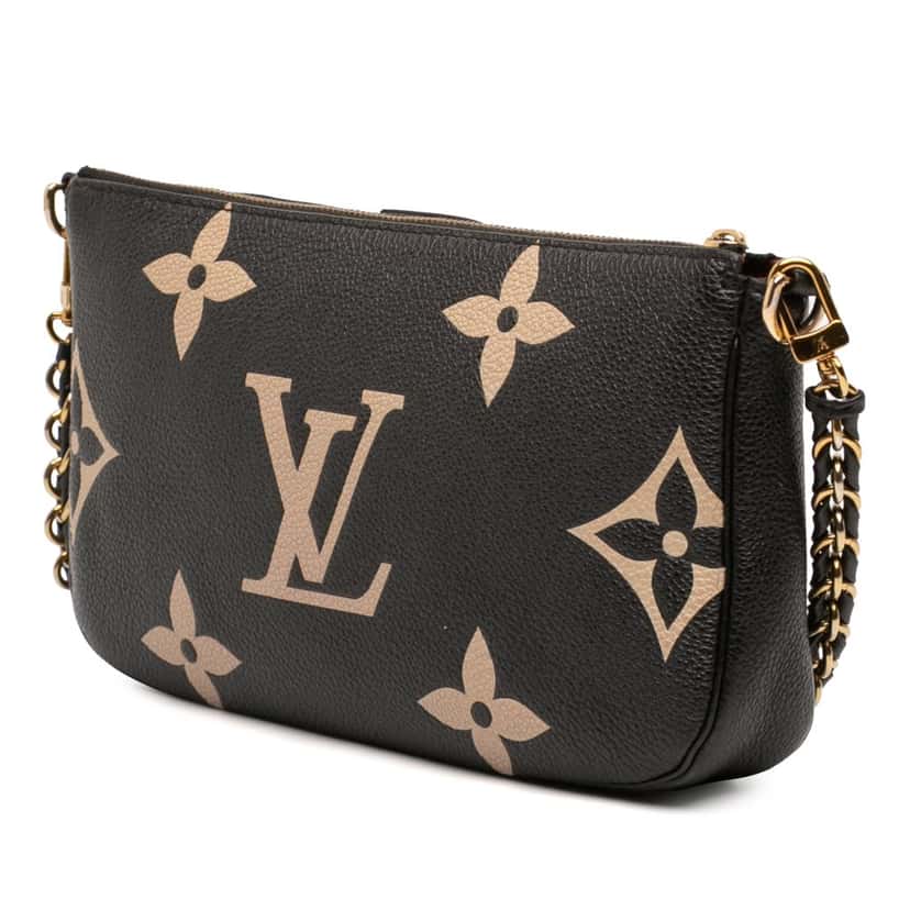 Louis Vuitton Monogram Giant Empreinte Bicolor Multi Pochette Accessoires Black Leather Very good condition - Back View