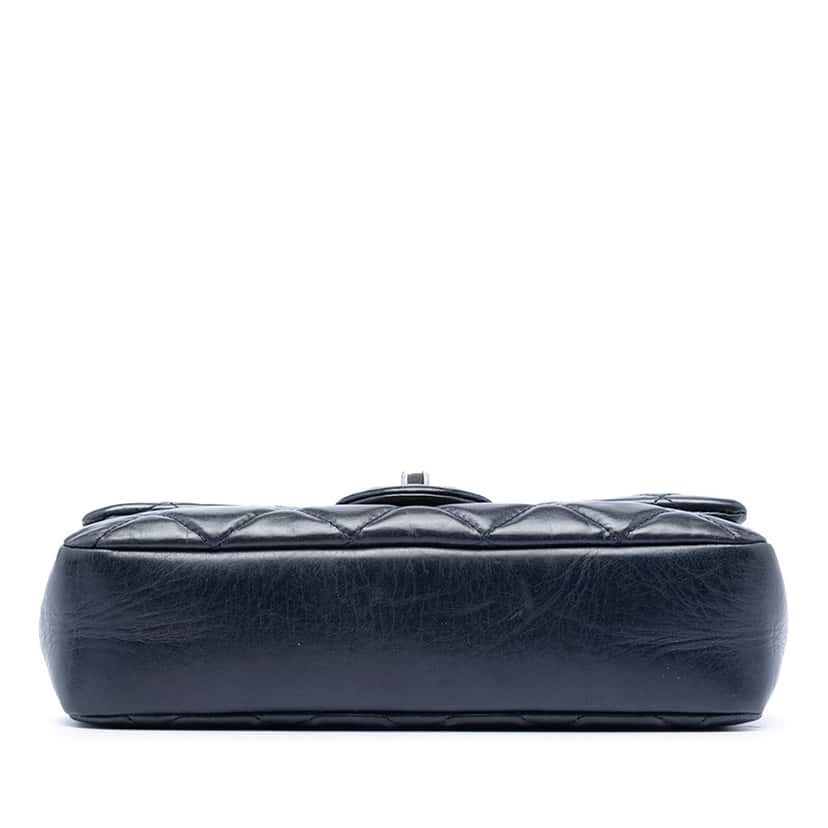Chanel Small Glazed Calfskin Duo Color Flap Blue Leather Very good condition - Inside View