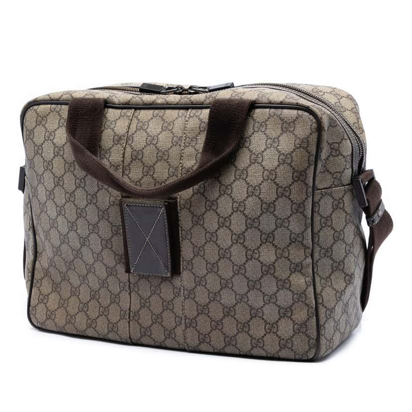 Gucci GG Supreme Interlocking G Briefcase Beige Very good condition - Back View