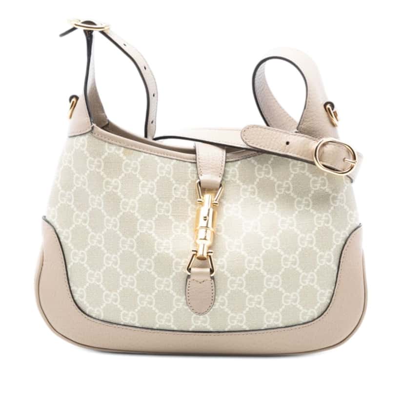 Gucci Small GG Supreme Jackie 1961 Crossbody Beige Very good condition - Front View