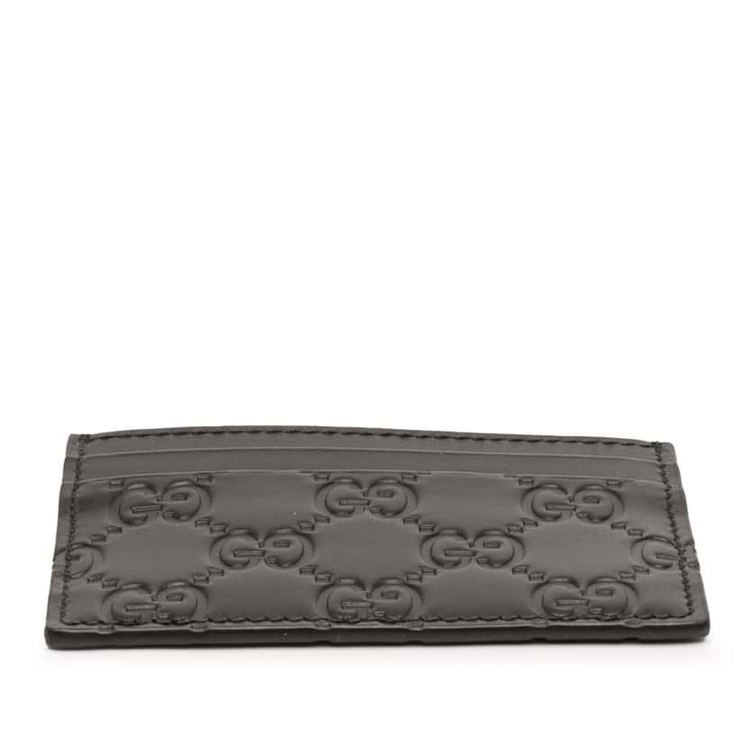 Gucci Guccissima Card Holder Black Leather Never worn - Inside View