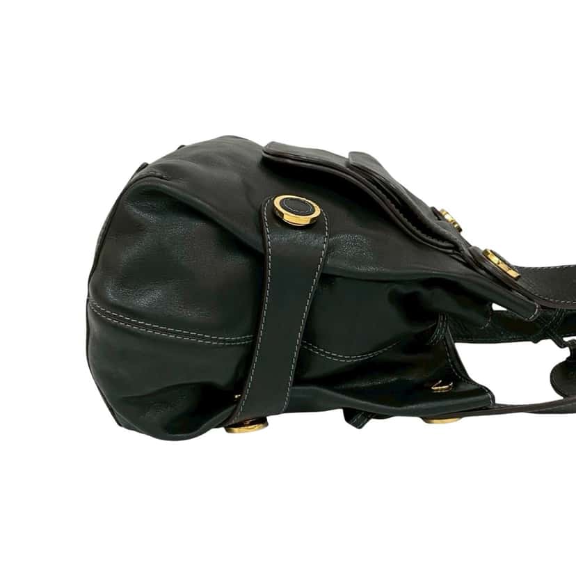 LOEWE Leather Anagram Drawstring Shoulder Bag Black Leather Very good condition - Box View