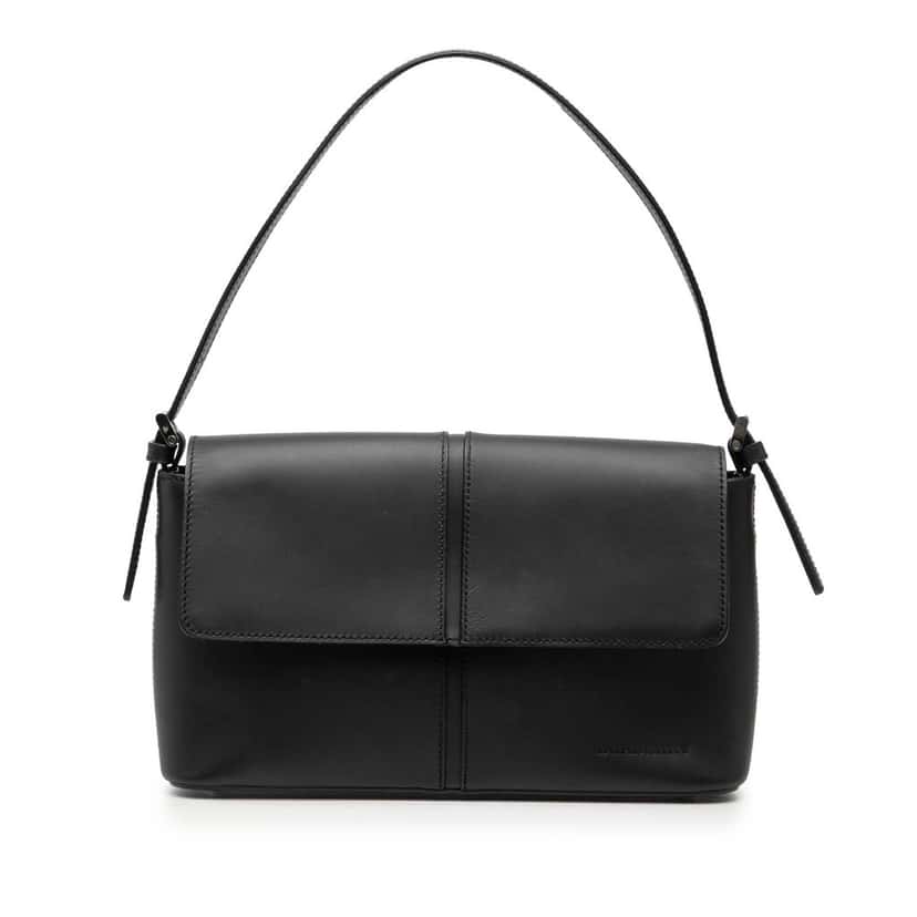 Burberry Leather Flap Shoulder Bag Black Leather Very good condition - Front View