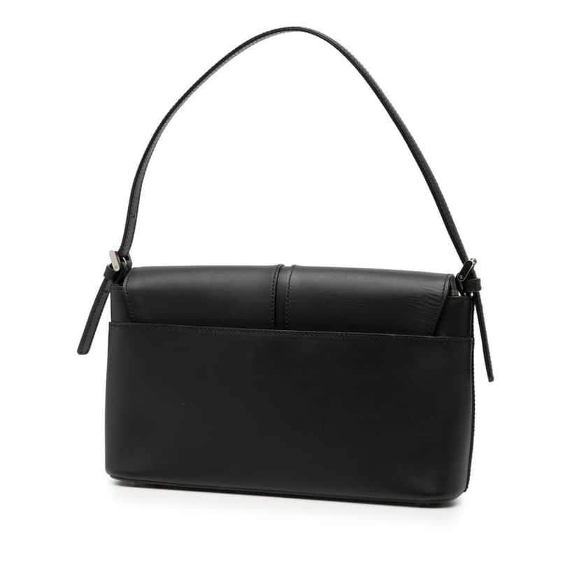 Burberry Leather Flap Shoulder Bag Black Leather Very good condition - Back View