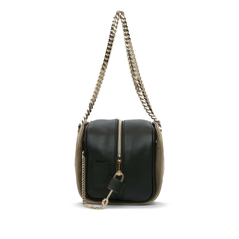 Burberry Quilted Cube Chain Shoulder Bag Brown Leather Very good condition - Model View