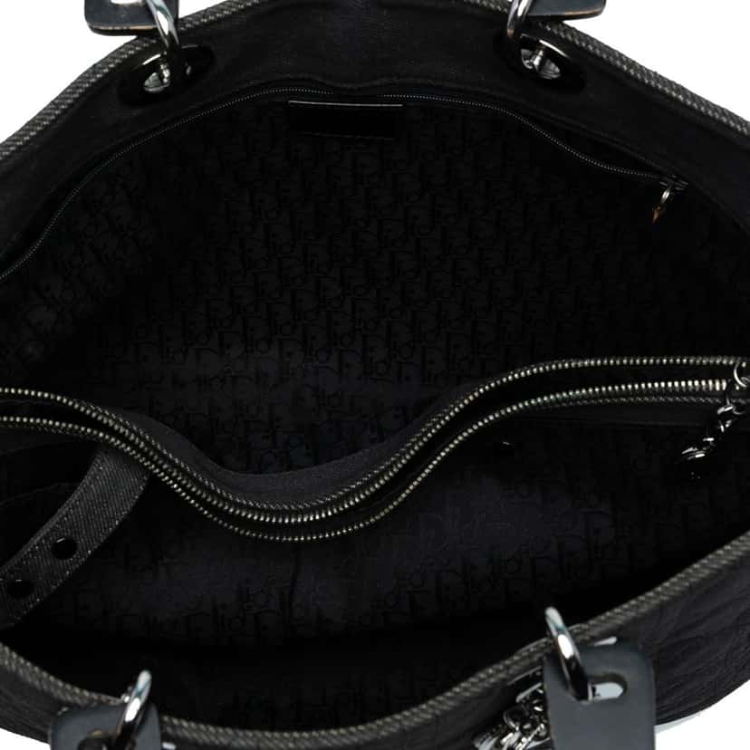 Dior Extra Large Denim Cannage Acrylic Lady Dior Black Very good condition - Model View