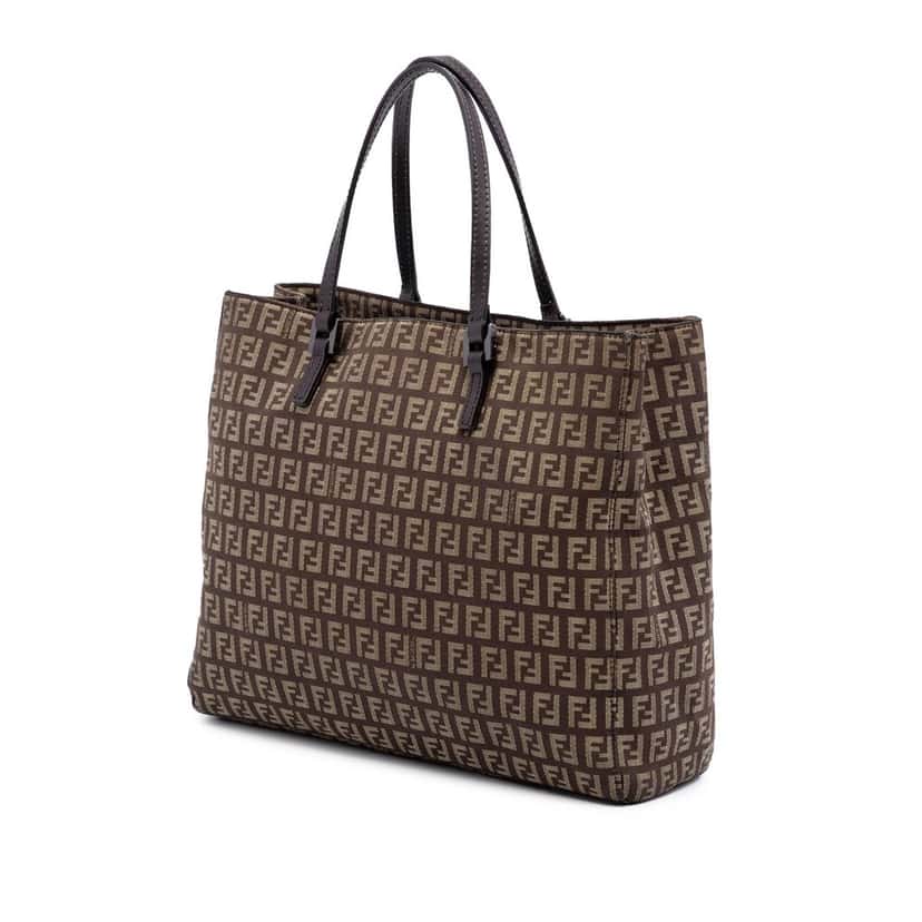 Fendi Zucchino Canvas Tote Brown Very good condition - Back View