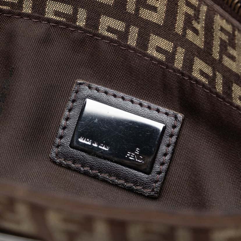 Fendi Zucchino Canvas Tote Brown Very good condition - Box View