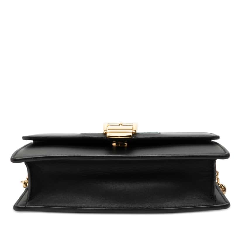 Gucci Super Mini Leather Sylvie Chain Crossbody Black Leather Very good condition - Inside View