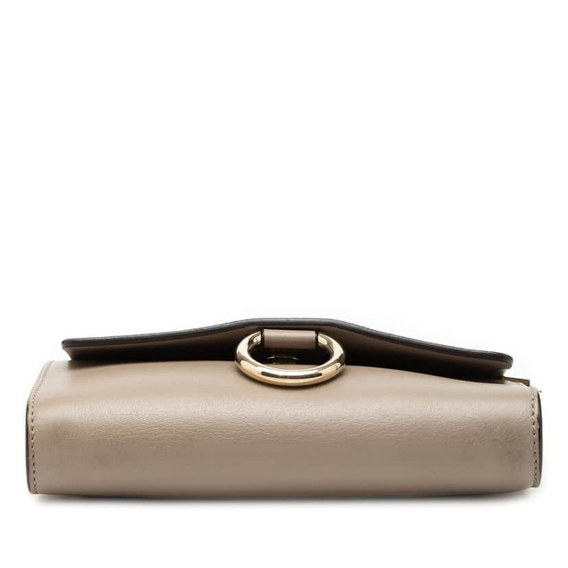 Chloé Mini Calfskin and Suede Faye Chain Crossbody Brown Leather Very good condition - Inside View