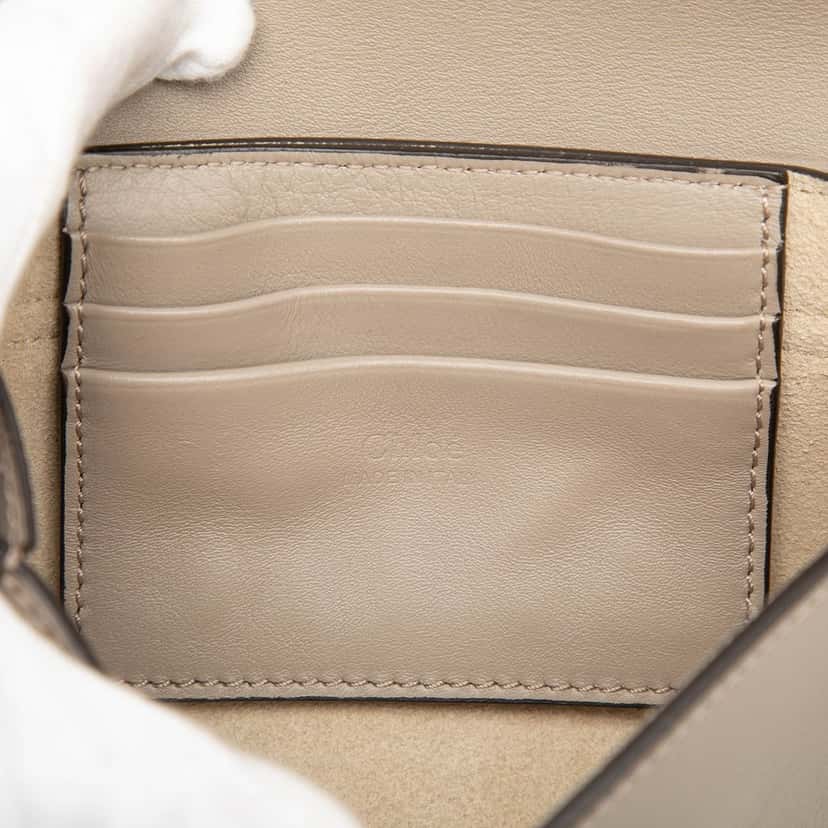 Chloé Mini Calfskin and Suede Faye Chain Crossbody Brown Leather Very good condition - Box View