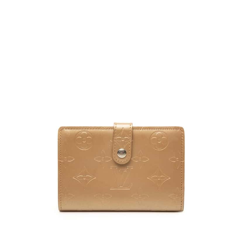 Louis Vuitton Monogram Mat French Purse Brown Leather Very good condition - Front View