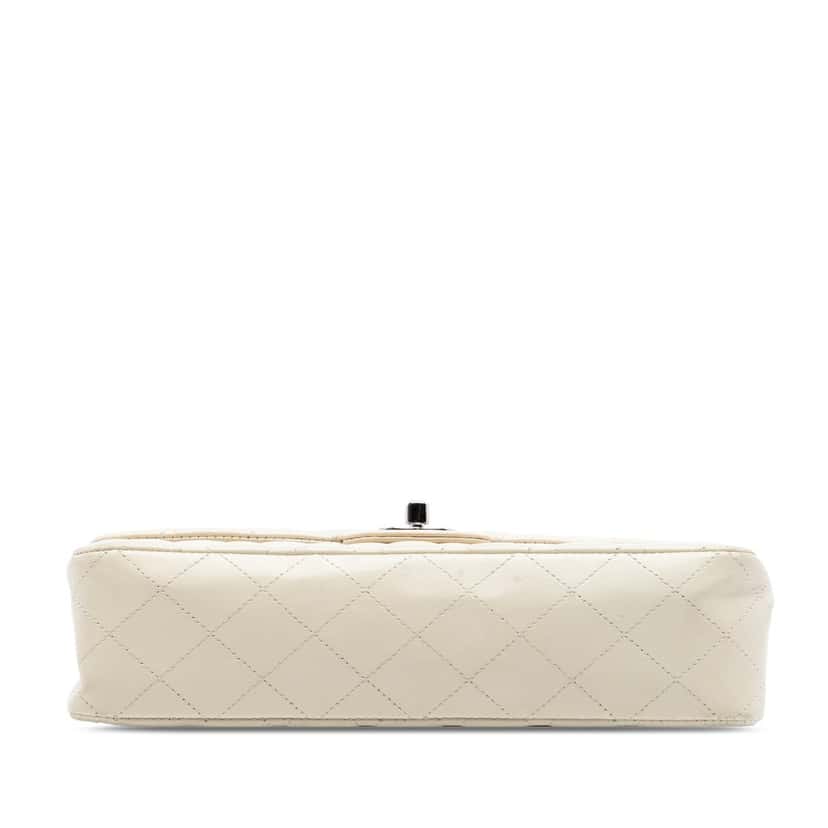 Chanel Medium Classic Lambskin Bijoux Chain Double Flap White Leather Very good condition - Inside View