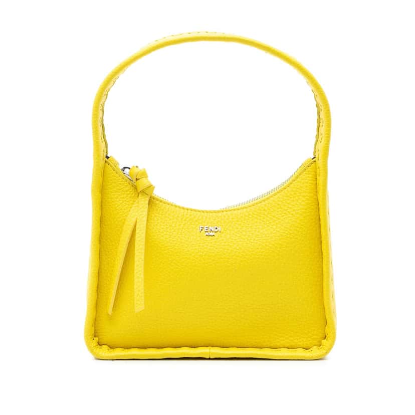 Fendi Mini Cuoio Romano Selleria Fendessence Handbag Yellow Leather Very good condition - Front View