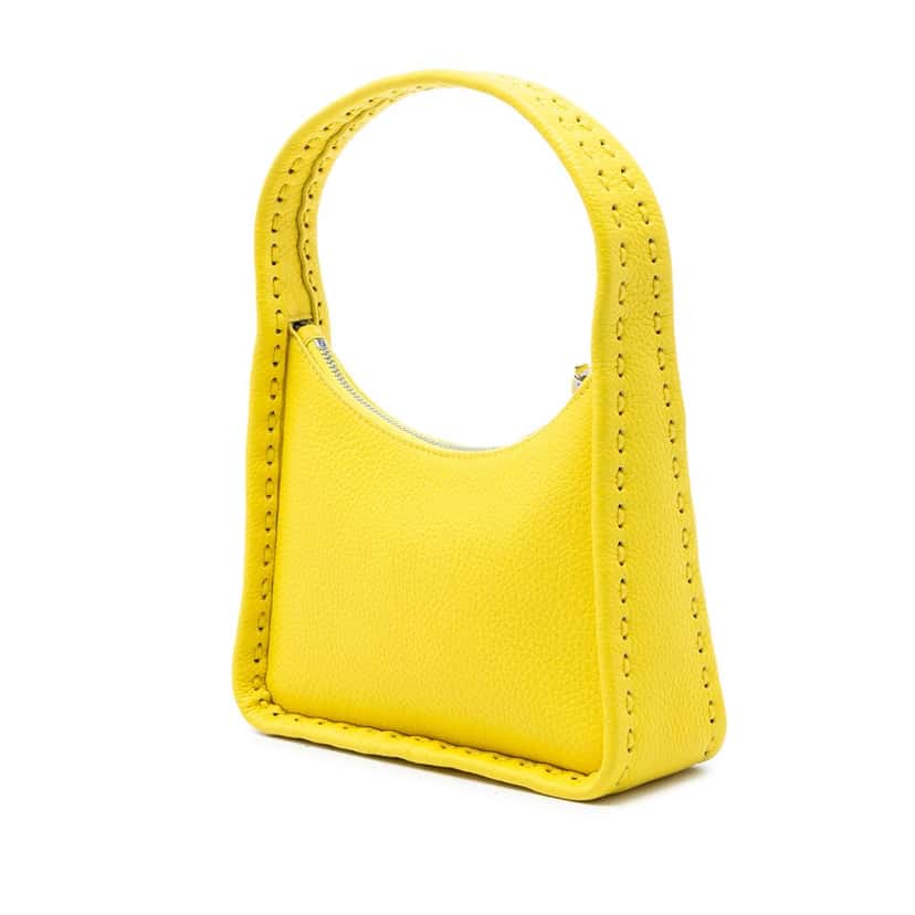 Fendi Mini Cuoio Romano Selleria Fendessence Handbag Yellow Leather Very good condition - Back View