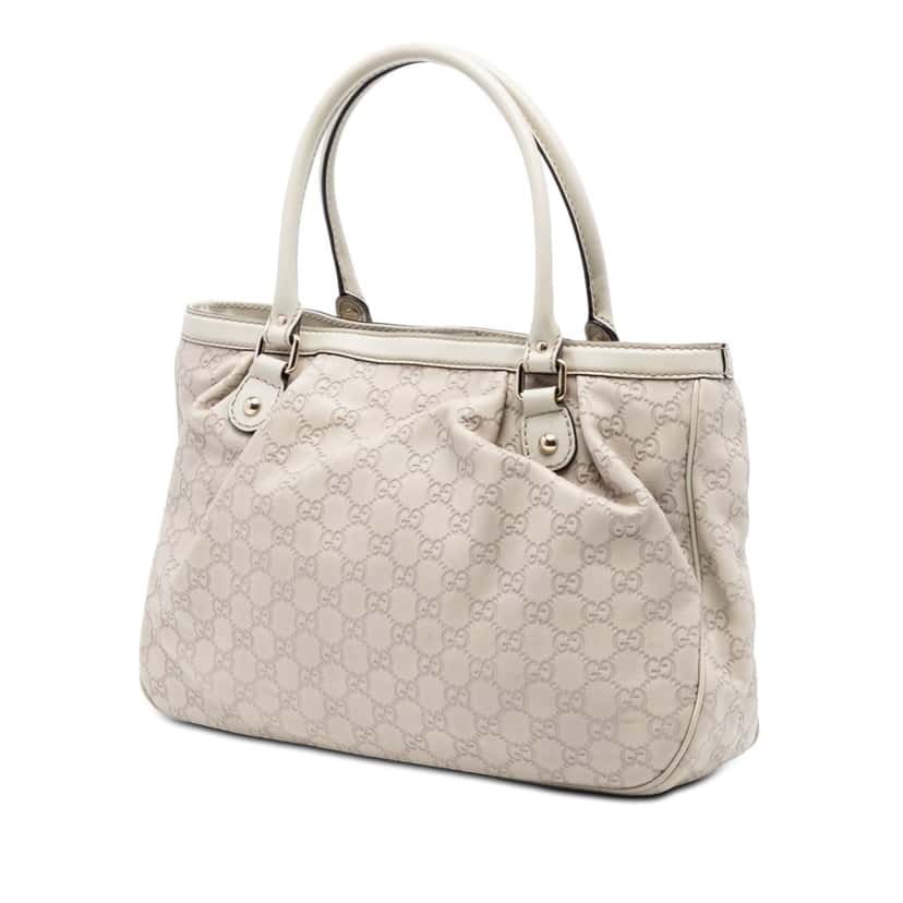 Gucci Guccissima Sukey Tote White Leather Very good condition - Back View