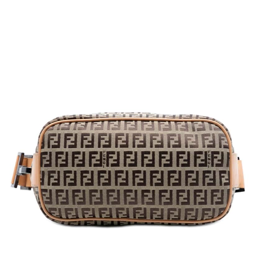 Fendi Zucchino Canvas Shoulder Bag Beige Very good condition - Inside View