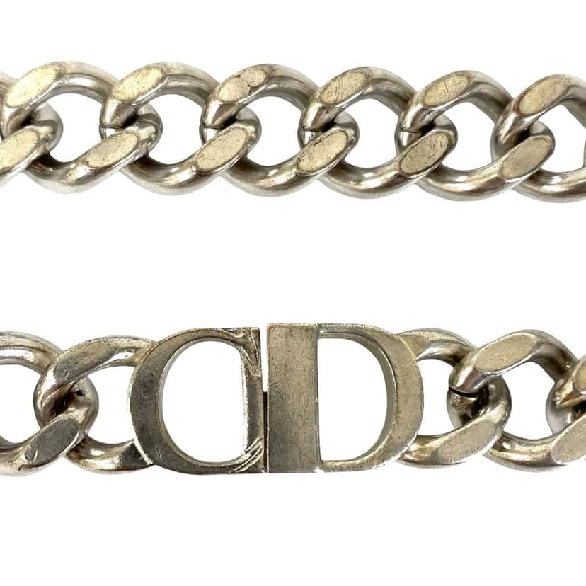 Dior Silver Plated CD Logo Chain Link Necklace Silver Metal Very good condition - Inside View