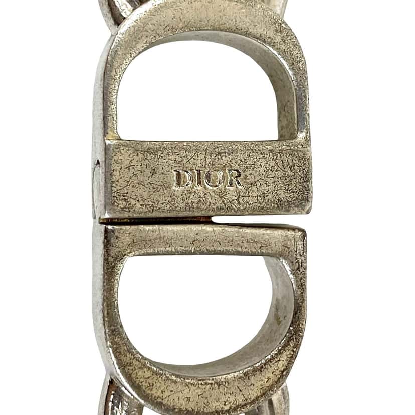 Dior Silver Plated CD Logo Chain Link Necklace Silver Metal Very good condition - Box View