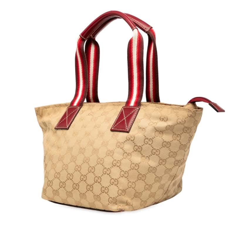 Gucci GG Canvas Web Handbag Beige Very good condition - Back View