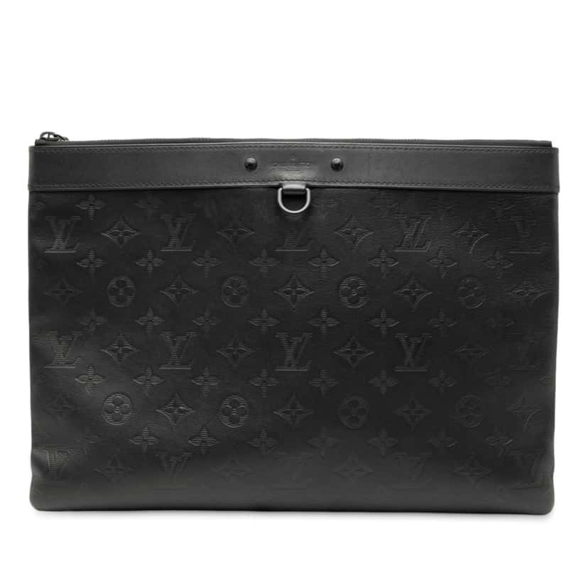 Louis Vuitton Monogram Shadow Discovery Pochette Black Leather Very good condition - Front View