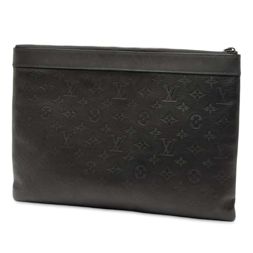 Louis Vuitton Monogram Shadow Discovery Pochette Black Leather Very good condition - Back View