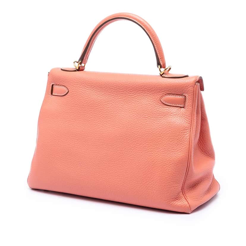 Hermès Clemence Kelly II Retourne 32 Pink Leather Very good condition - Back View