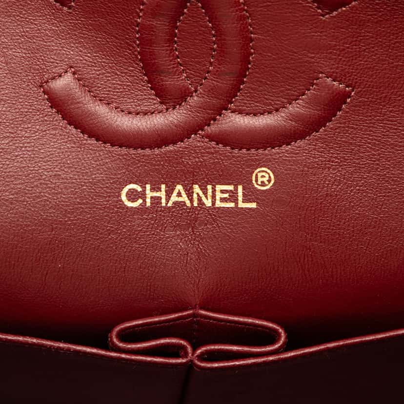 Chanel Medium Classic Lambskin Double Flap Black Leather Very good condition - Box View