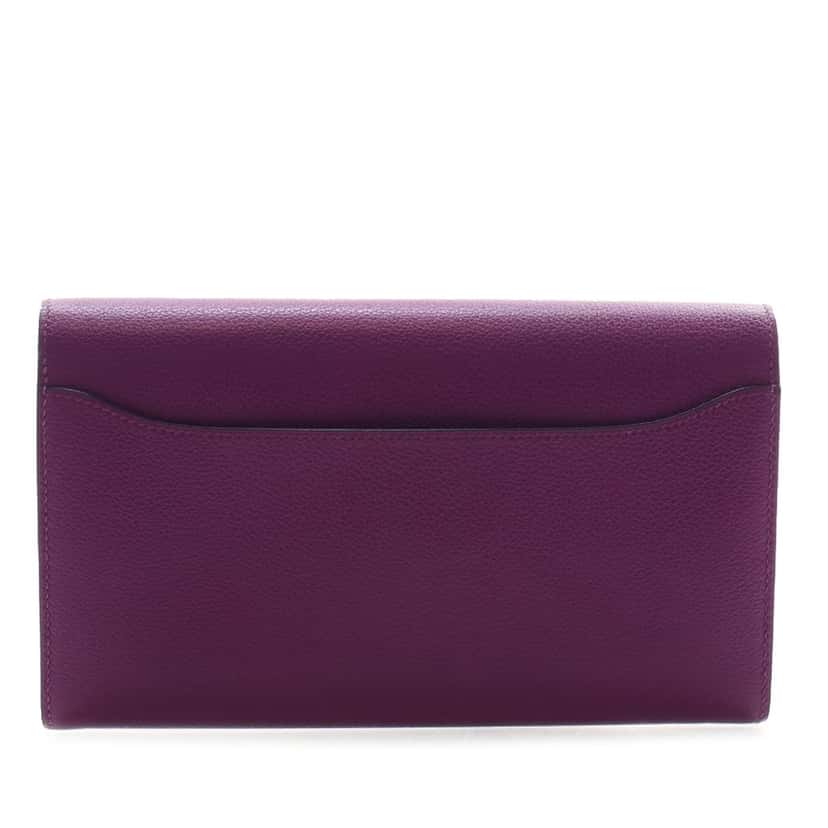 Hermès Epsom Constance Long Wallet Purple Leather Very good condition - Back View