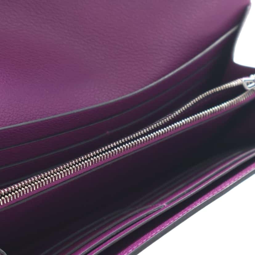 Hermès Epsom Constance Long Wallet Purple Leather Very good condition - Model View
