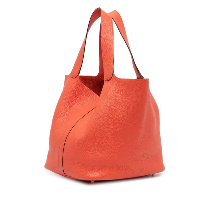 Hermès Clemence Picotin Lock 26 Orange Leather Very good condition - Back View