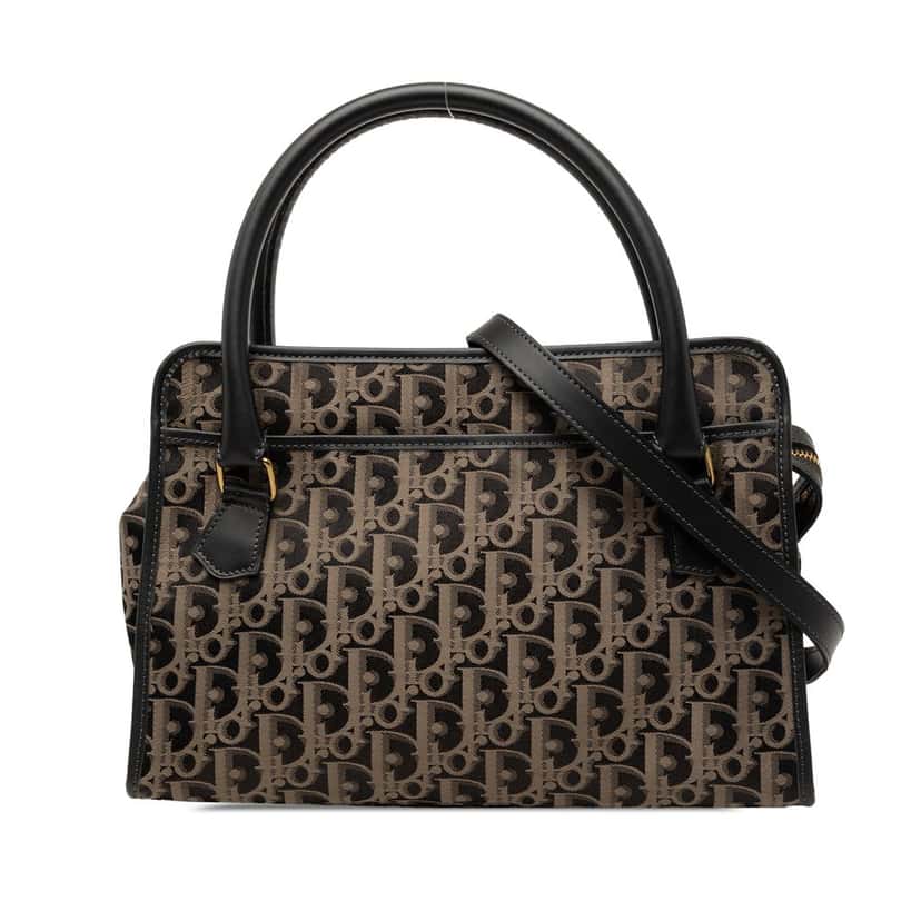 Dior Diorissimo Trotter Canvas Satchel Brown Very good condition - Front View