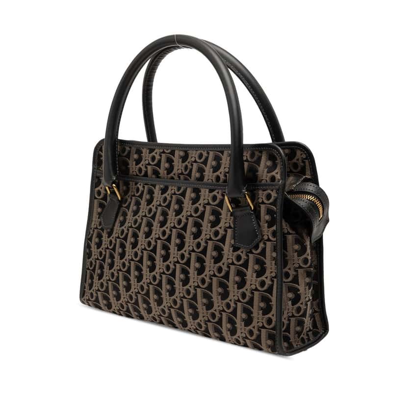 Dior Diorissimo Trotter Canvas Satchel Brown Very good condition - Back View