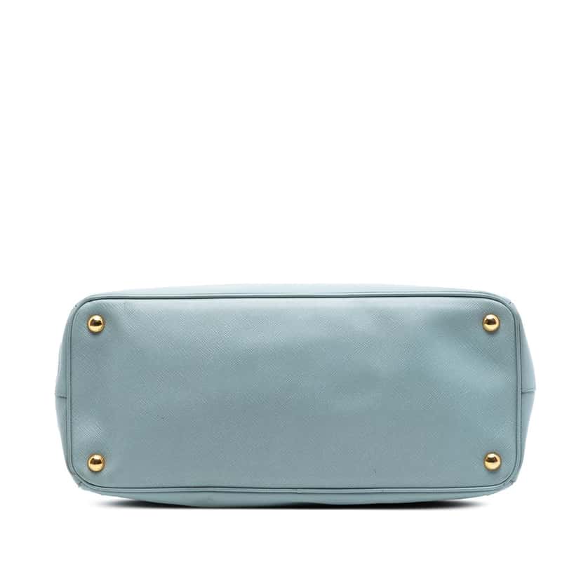 Prada Large Saffiano Lux Galleria Double Zip Satchel Blue Leather Very good condition - Inside View