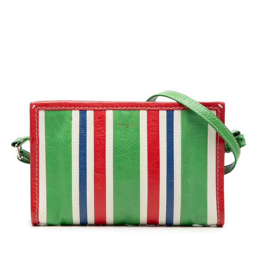 Balenciaga Lambskin Bazar Crossbody Green Leather Very good condition - Front View