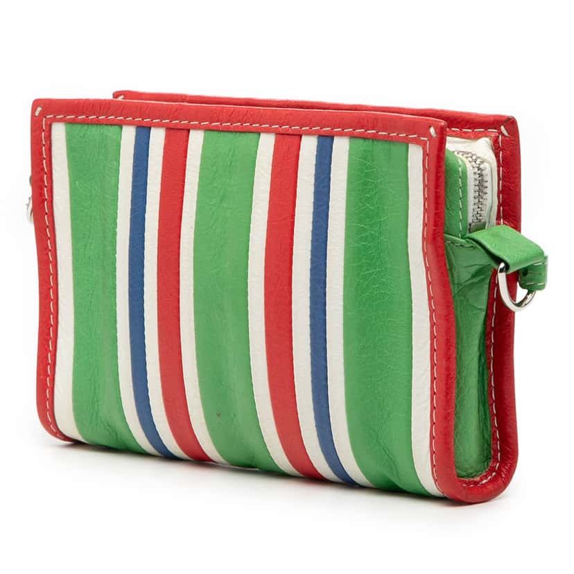 Balenciaga Lambskin Bazar Crossbody Green Leather Very good condition - Back View