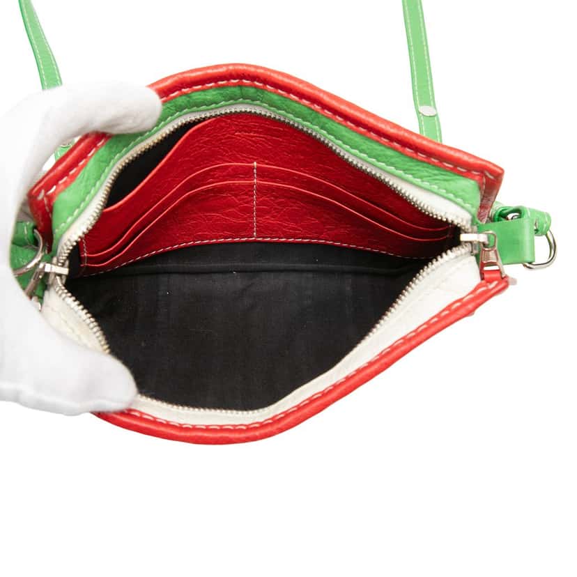 Balenciaga Lambskin Bazar Crossbody Green Leather Very good condition - Model View