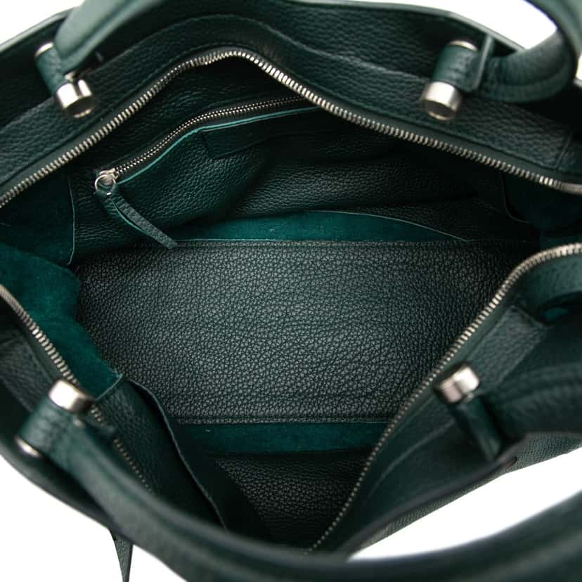 Balenciaga Calfskin Motocross Blackout City Satchel Green Leather Very good condition - Model View
