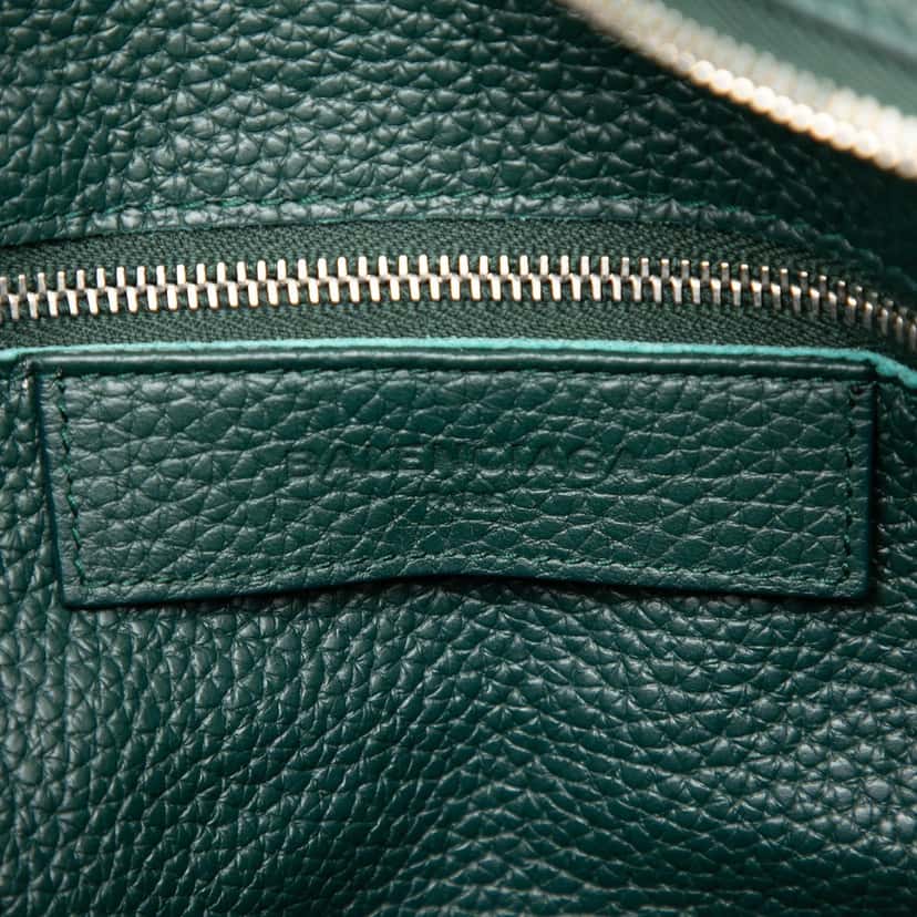 Balenciaga Calfskin Motocross Blackout City Satchel Green Leather Very good condition - Box View