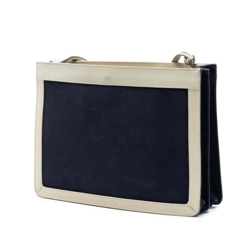 Balenciaga Canvas Navy Pochette M Crossbody Black Very good condition - Back View
